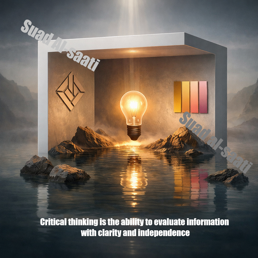 Critical thinking is the ability to evaluate information with clarity and independence- Suad Al-saati.png